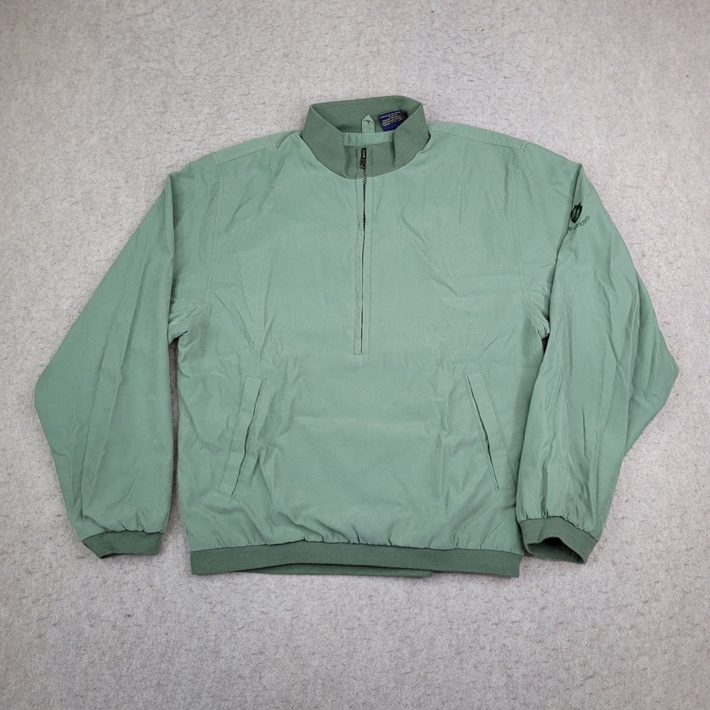 Sunice Golf 1/4 Zip Pullover Mens Small Green Windbreaker Silver Spring Logo